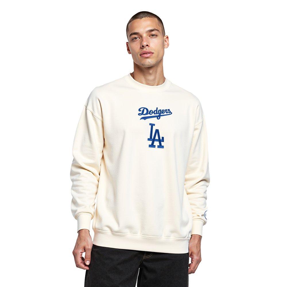 Pro Standard Men's MLB Los Angeles Dodgers Wingspan Drop Shoulder Fleece Crewneck - Eggshell - EGGSHELL
